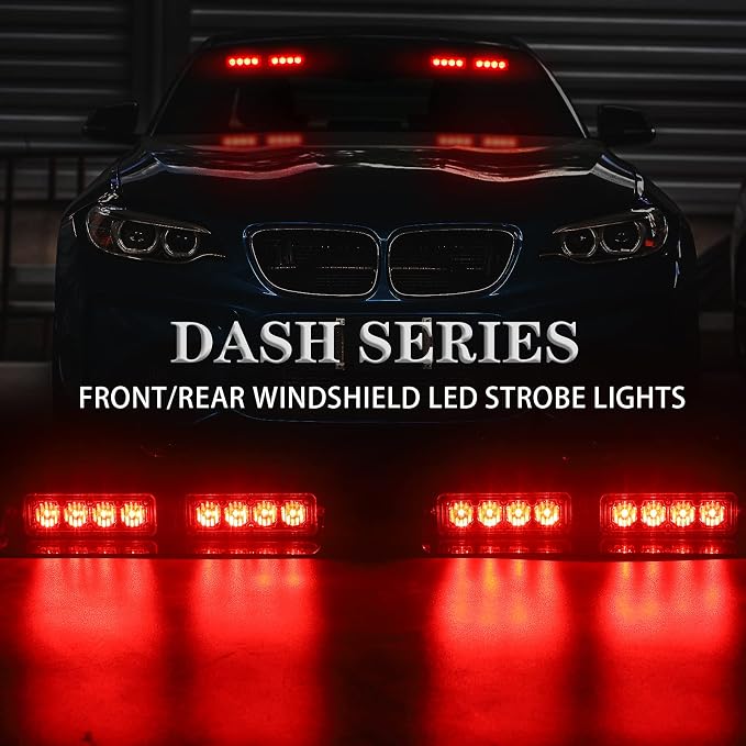 XRIDONSEN 2 in 1 Red Emergency Dash Lights Warning Safety Flashing Interior - Image 2