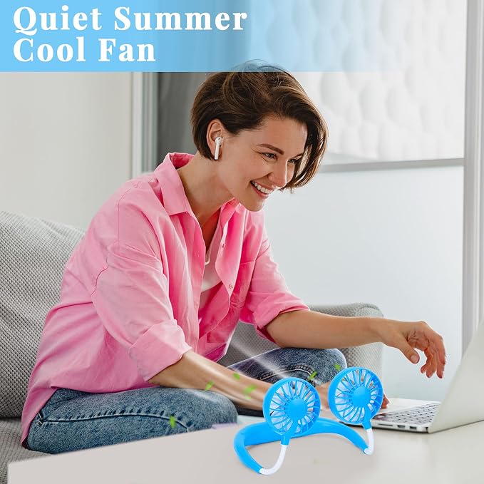 Portable Neck Fan Rechargeable Personal Hand-Free Fan Mini USB Wearable - Image 6