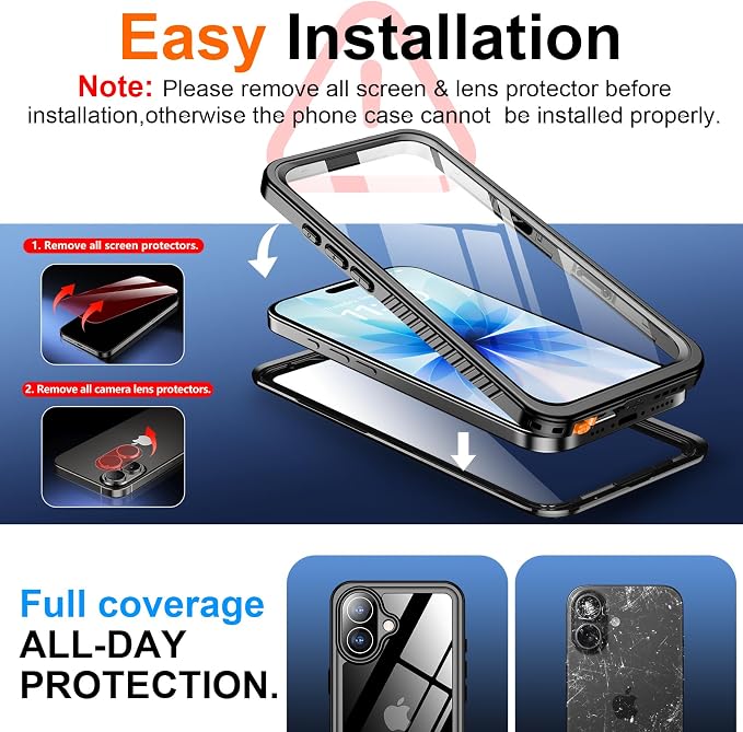SPIDERCASE for iPhone 17 Case Waterproof, Built-in Lens & Screen Protector - Image 6