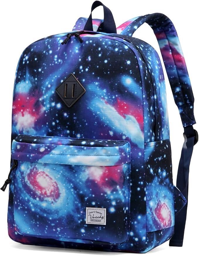 VASCHY Backpack for School, Lightweight Water Resistant Bookbag Casual Daypack by Vaschy