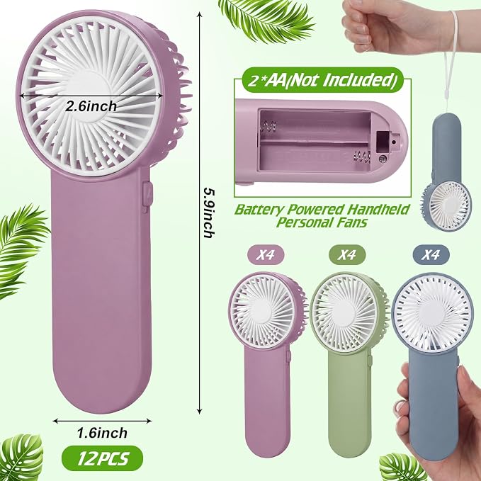 Sumind 12 Pcs Small Personal Portable Fan Mini Handheld Bulk 1 Speed Electric - Image 3