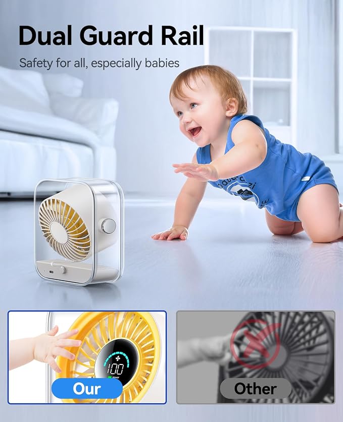 KIMMOO USB Desk Fan, Quiet Table Fan - Image 7