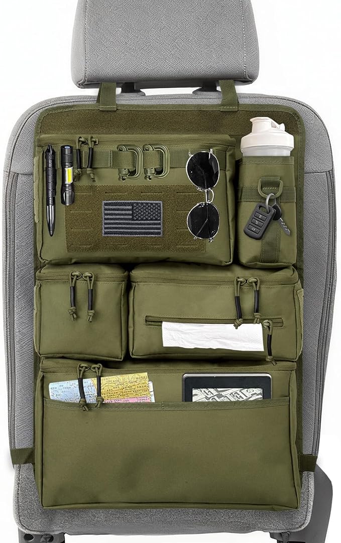 Tactical Seat Back Organizer Heavy Duty MOLLE Panel Organizer by Vanlutone