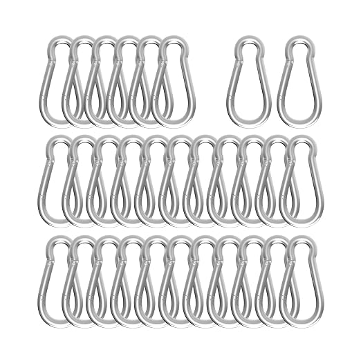 Carabiner, Heavy Duty Galvanized Steel Spring Snap Hook Carabiner Clips by High-PQ