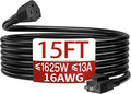 Skrizcable 16/3 13A 125V 1625W 15 FT Outdoor Extension Cord Waterproof by Skrizcable