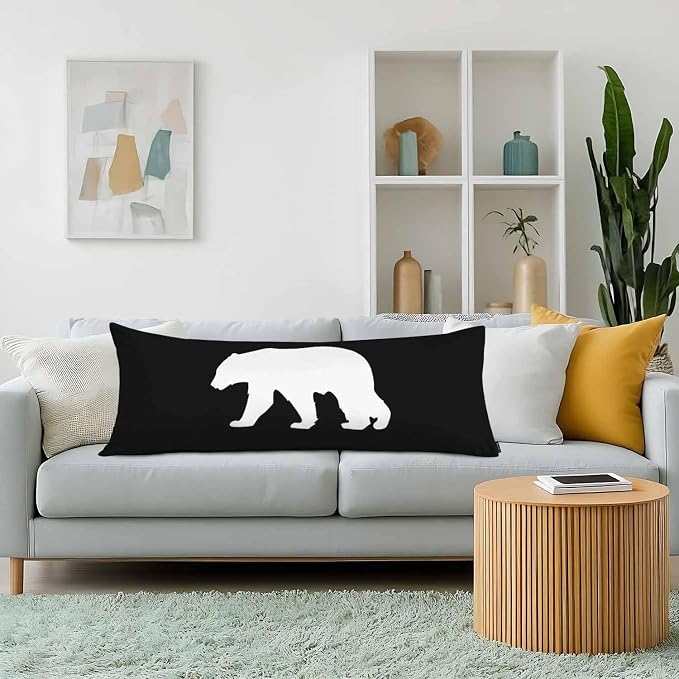 20"X54" Body Pillow Case Bear, Polar Bear Side Sleeper Body Pillow Covers Long - Image 2