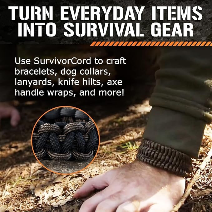 Titan Survival Patented Paracord 550-25ft, 500ft & Color Options - 620LB - Image 4