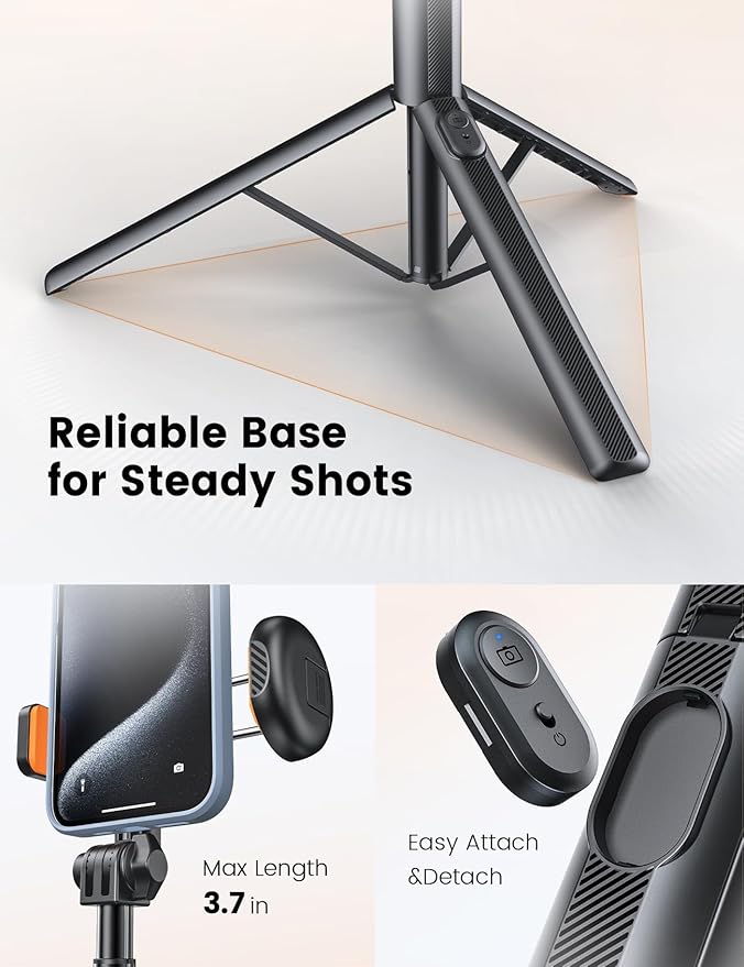ANXRE 71" Phone Tripod, NT79 Extendable Selfie Stick - Image 3