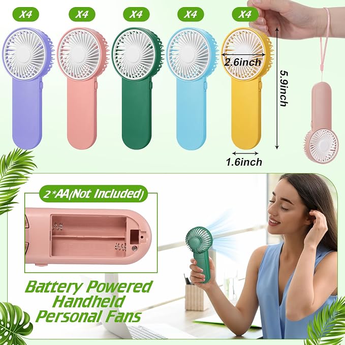 Sumind 20 Pcs Small Personal Portable Fan Mini Handheld Bulk 1 Speed Electric - Image 3
