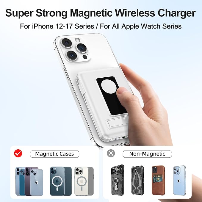 Magnetic Portable Charger, 10000mAh Wireless Power Bank - Image 6