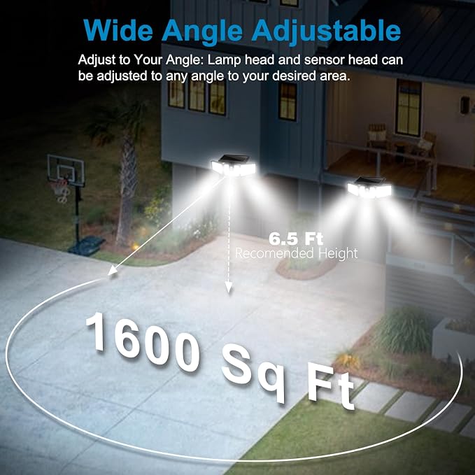 AmeriTop Solar Lights Outdoor, 2 Pack 233 LED High Brightness Cordless Solar - Image 3