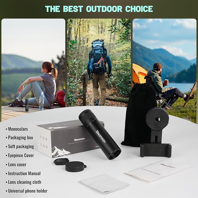 10x32 HD Monocular Telescope for Adults High Powered, Metal Cover Waterproof - Image 8