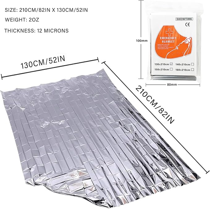 TourKing 20 Pack Emergency Mylar Blanket, Marathons or First Aid - Image 2