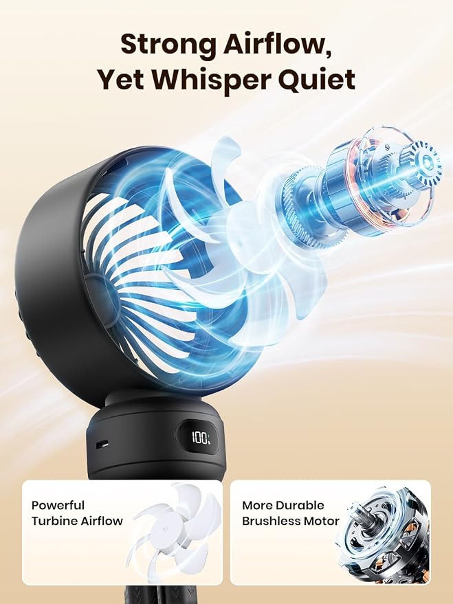 Warmco Portable Stroller Fan, 4000mAh Rechargeable Clip On Fan - Image 3