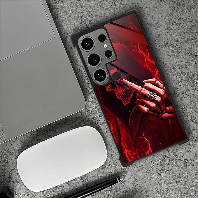 for Samsung Galaxy S24 Ultra Case, Gestures Funny Skull Pattern Graphic Design - Image 2