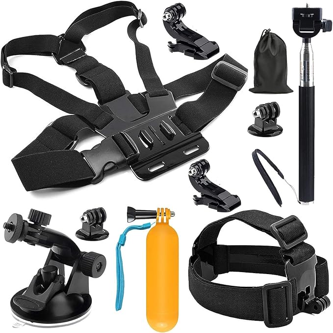 SHOOT 10-in-1 Accessory Kit for GoPro Accessories, Action Camera Accessories by SHOOT