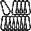 12 Pack 4.7" Heavy Duty Carabiner Clips, M12 Black Galvanized Steel Spring Snap by SEUNGCH