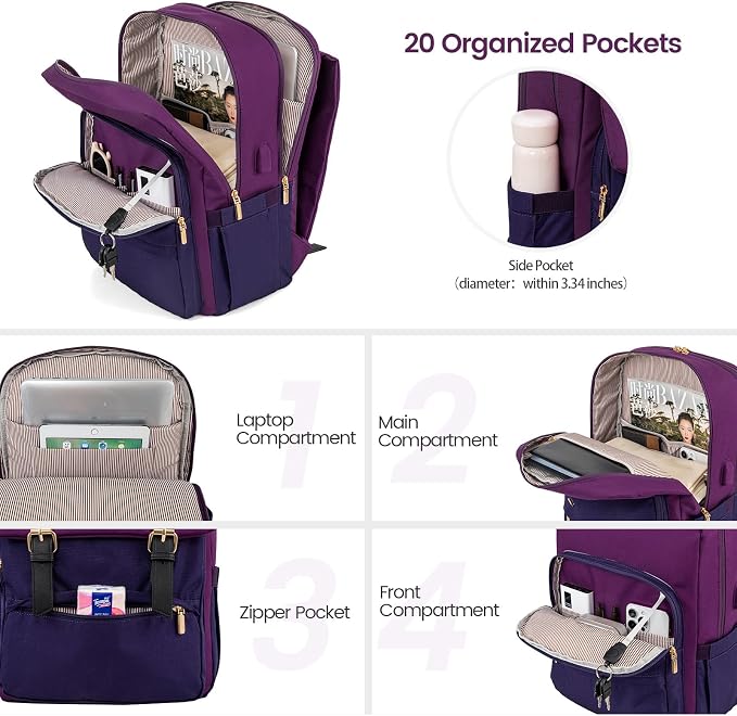 LOVEVOOK Travel Laptop Backpack Purse - Image 2
