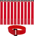 10 Pack Reusable Fastening Cable Ties and Cable Straps Red Color, Adjustable by Unknown