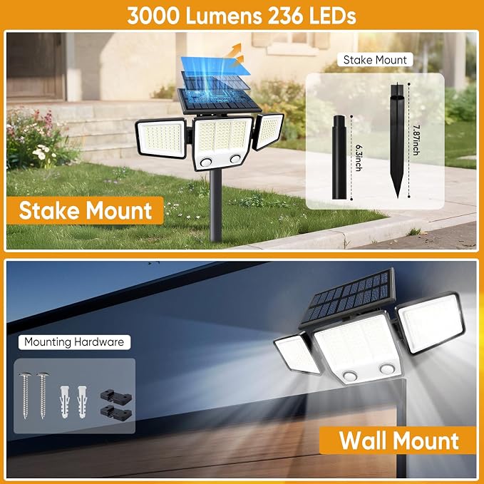 MDCMDCM Solar Motion Sensor Outdoor Lights Waterproof - Image 2