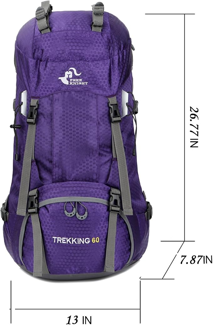 Bseash 60L Waterproof Hiking Camping Backpack - Image 2