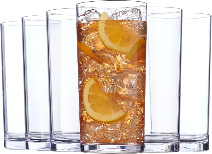 US Acrylic Classic Clear Plastic Reusable Drinking Glasses 24oz Iced-Tea Cups | by USAcrylic