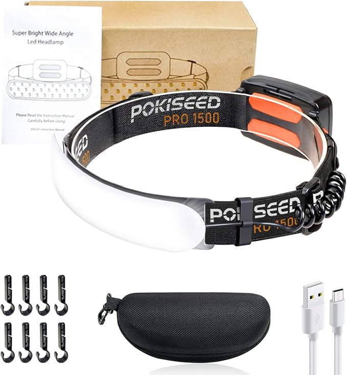 LED Headlamp Rechargeable, Super Bright 1500 Lumens 230° Wide Beam Headlamp - Image 8