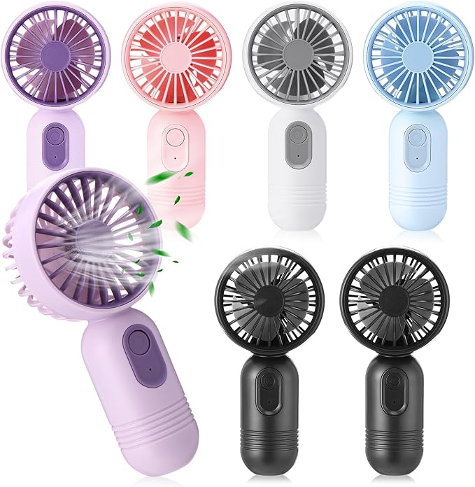 Rossesay 6 Pcs Mini Portable Fan Bulk Cute Handheld Lightweight Small Little by Rossesay