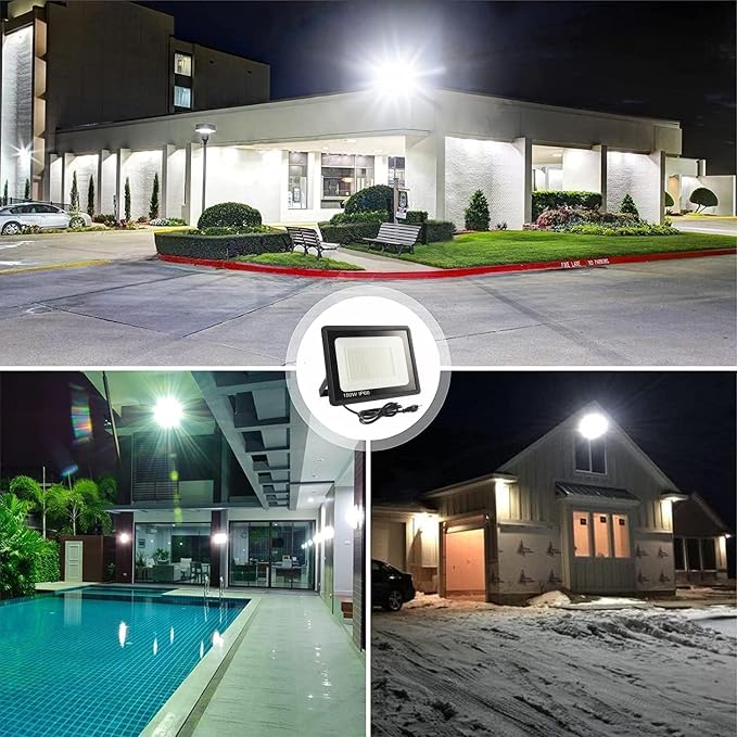 2Pack LED Flood Light Outdoor, 250W LED Work Light 26500lmwith 6FT US Plug - Image 8
