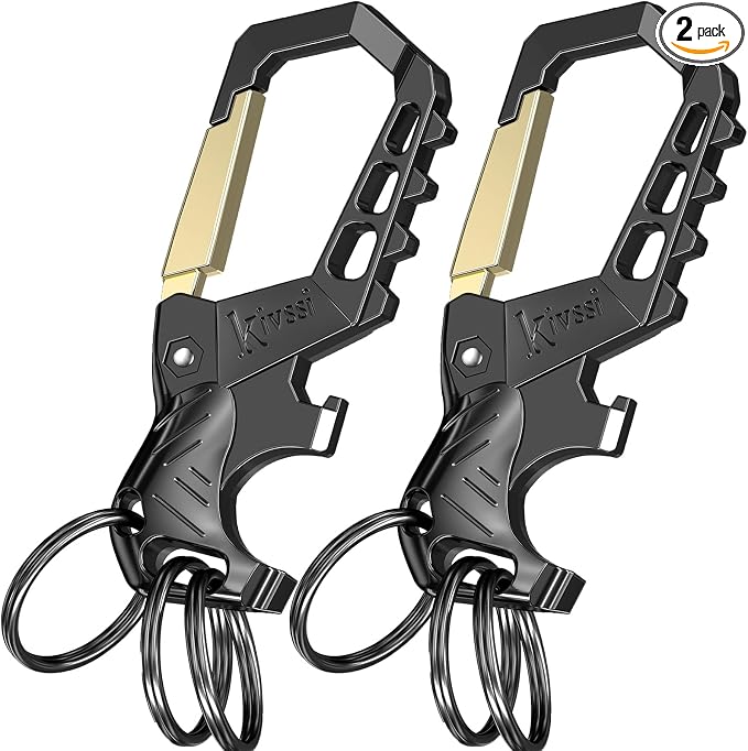 Kivssi Heavy duty metal keychains, Carabiner clip Car key chains, Fashion by Unknown