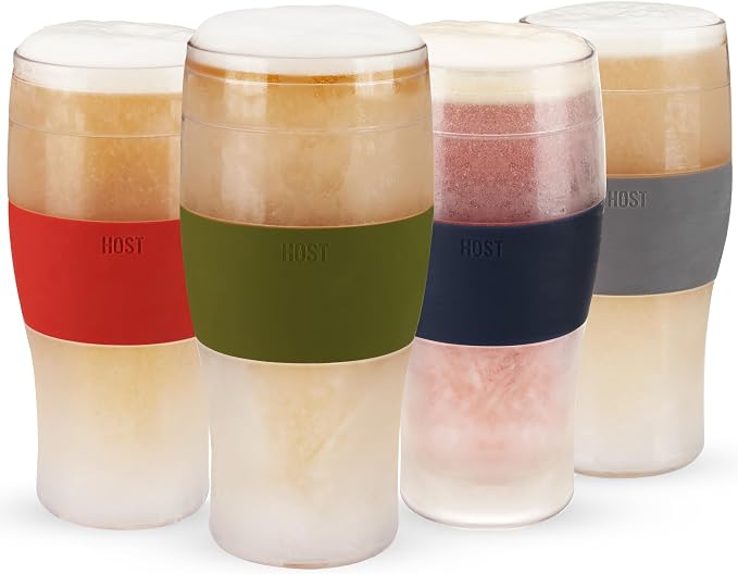 HOST Beer FREEZE Beer Glass Cups Set Drinking Glasses, Freezer Mugs by HOST