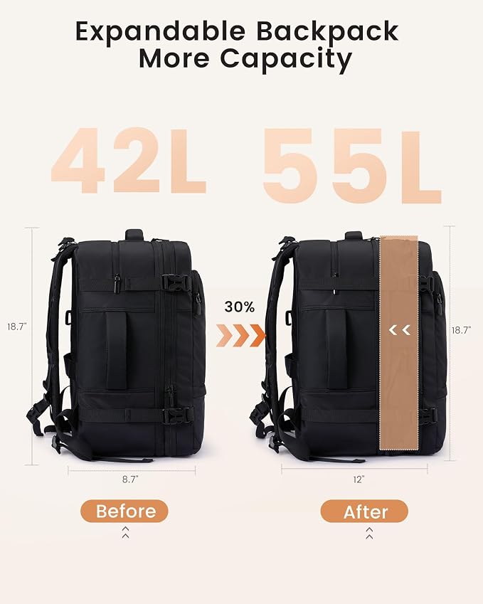 LOVEVOOK Travel Backpack for Women & Men, Carry On Backpack - Image 3