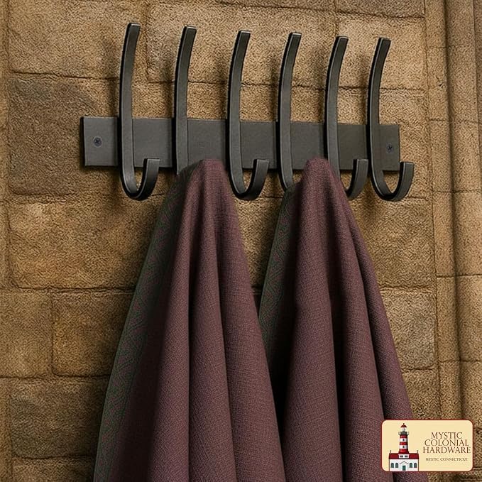 Mystic Colonial Rustic Cast Iron Wall Rack - Image 7