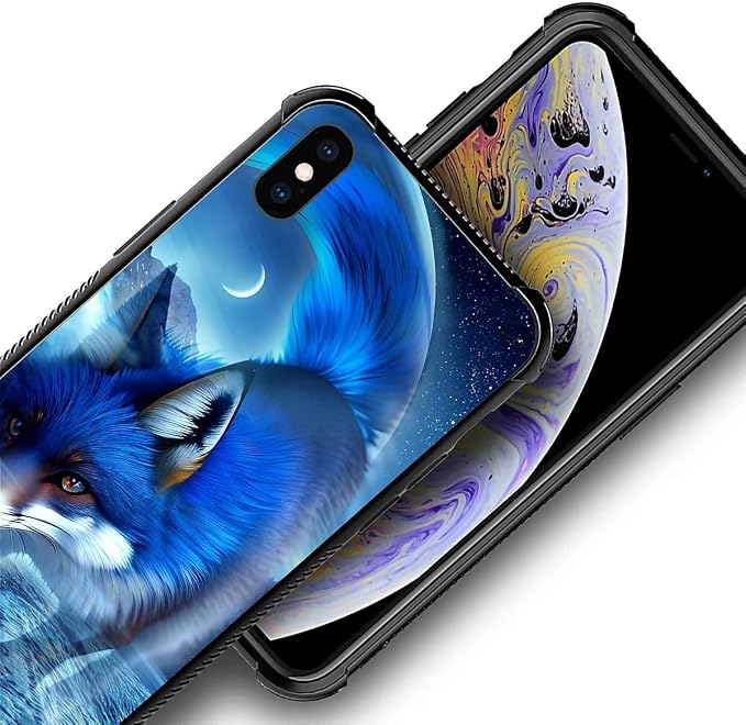 for iPhone X/Xs Case, Snowy Mountain Fox Lake Pattern Graphic Design Girl Boy - Image 6