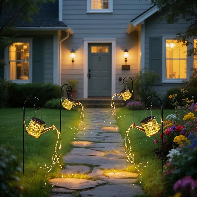 X-PREK Solar Garden Lights Outdoor Lanterns Decoration, Metal Solar Watering - Image 7