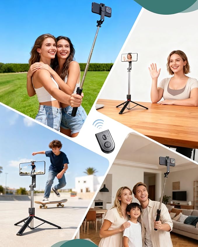 71" Phone Tripod Selfie Stick for iPhone and Android Phone, Cell Phone Tripod - Image 7