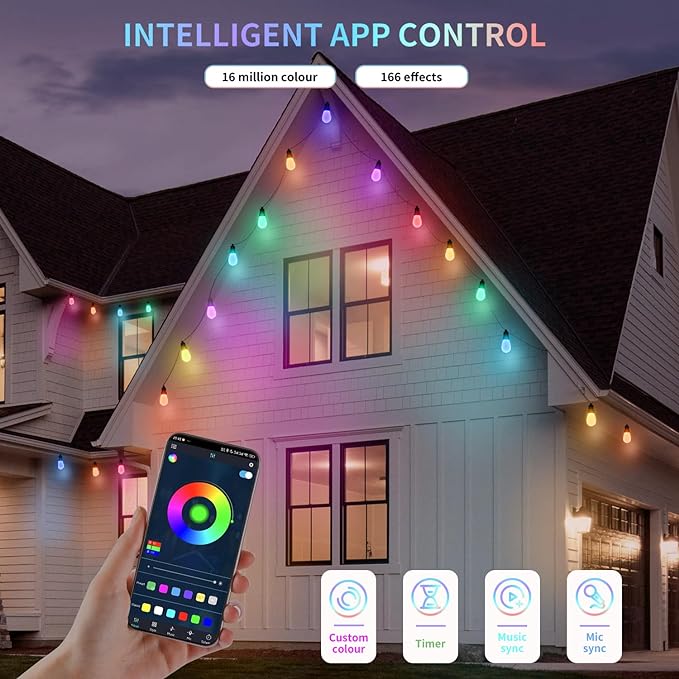 CAWWS Outdoor String Lights 75FT, Outdoor Lights - Image 4