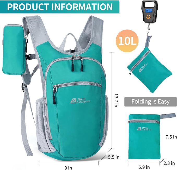 Hiking Backpack 10L/15L Small Daypack Lightweight Packable Travel Foldable - Image 3