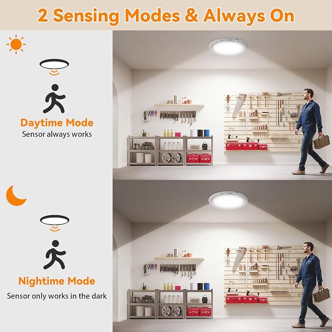 KYEKIO Rechargeable Ceiling Light 2Pack, 3 Color Magnetic Shower Lights - Image 5