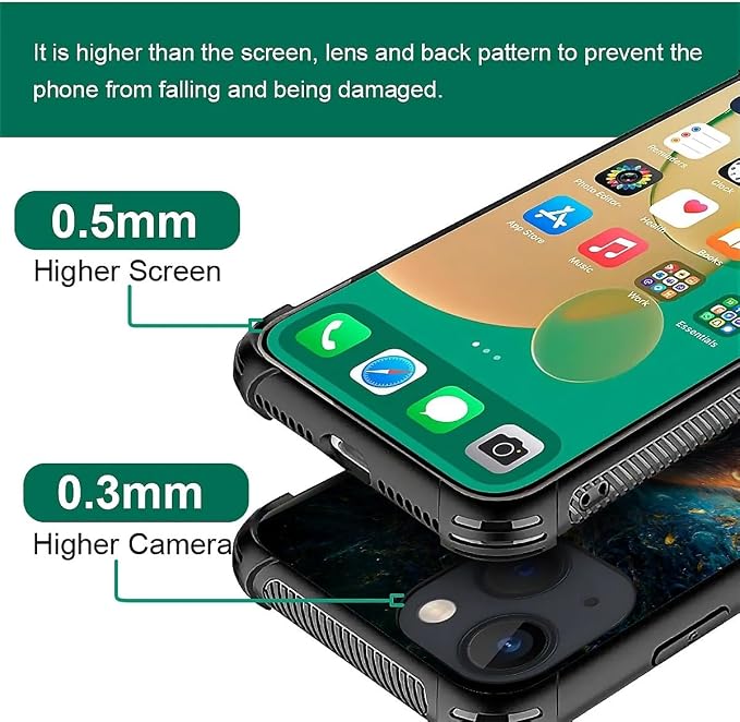 for iPhone 13 Mini Case, Star Cave Hungry Wolf Pattern Graphic Design Girl Boy - Image 4