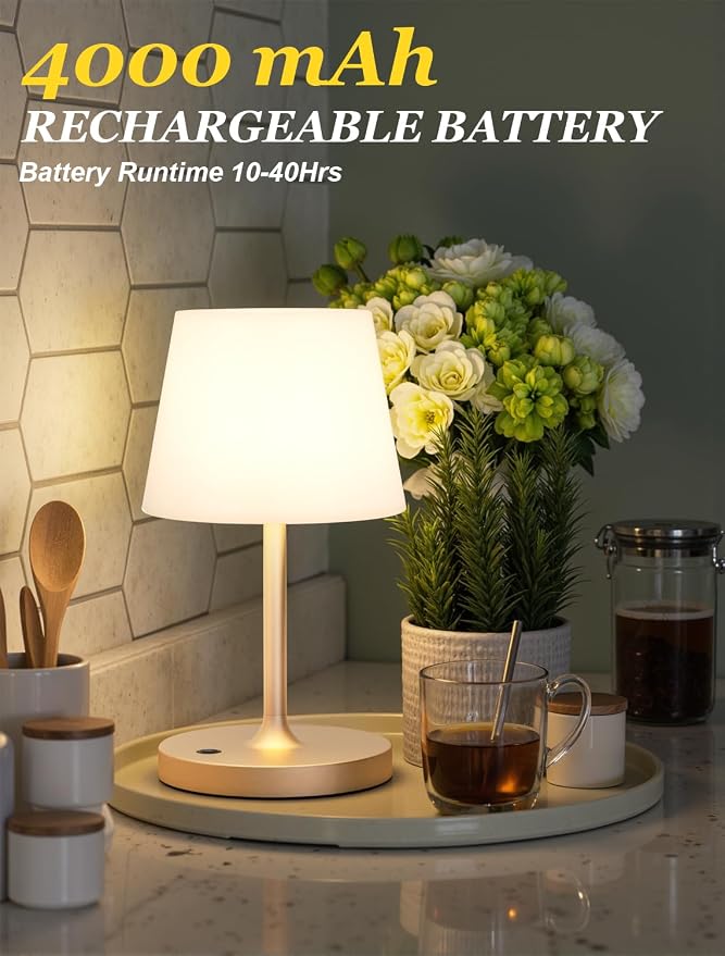 Kakanuo Champagne Gold Shower Lamp Waterproof, Rechargeable Cordless Lamp - Image 3