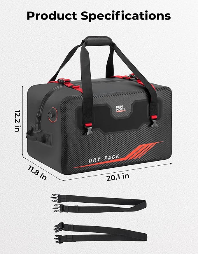 KEMIMOTO Waterproof Duffle Bag 45L Heavy Duty Marine Dry Bags Backpack Jet Ski - Image 6