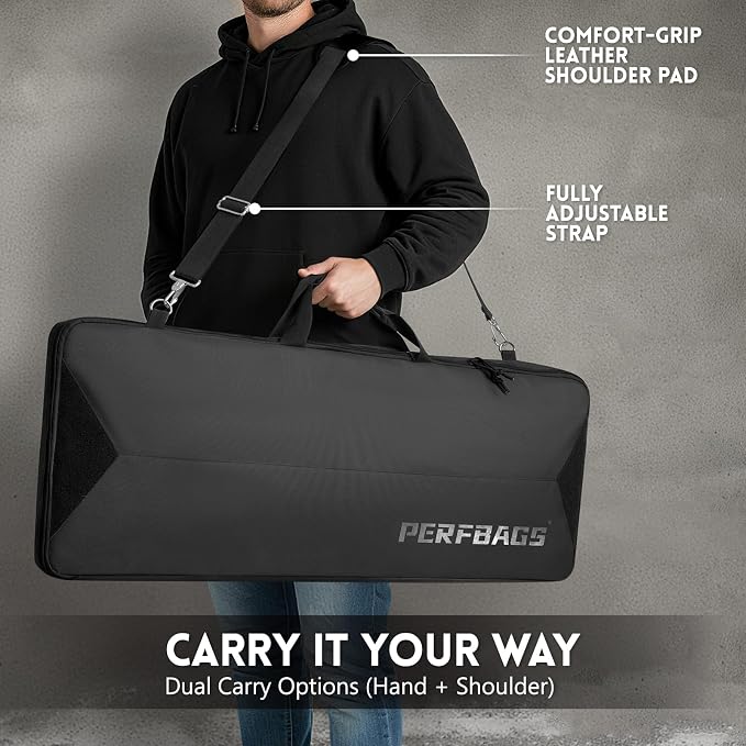 Single Rifle Case Bag, Tactical Padded Soft Gun Case w/MOLLE System, Wide - Image 5