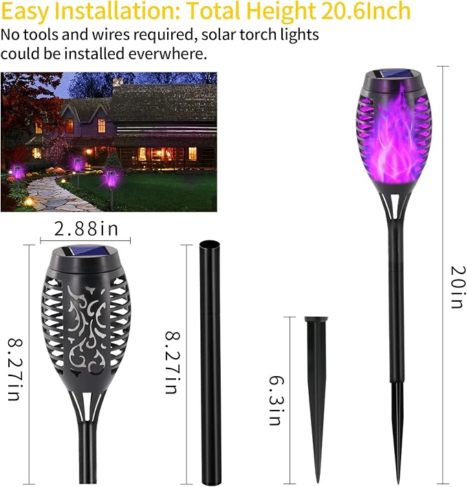 EOYIZW Solar Outdoor Lights, 8 Pack Purple Halloween Decorations Outdoor - Image 3