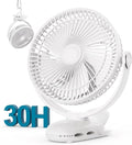 10000mAh 30hrs Rechargeable Clip on Fan, 8 Inch Battery Operated Fan Portable by NuerstFan