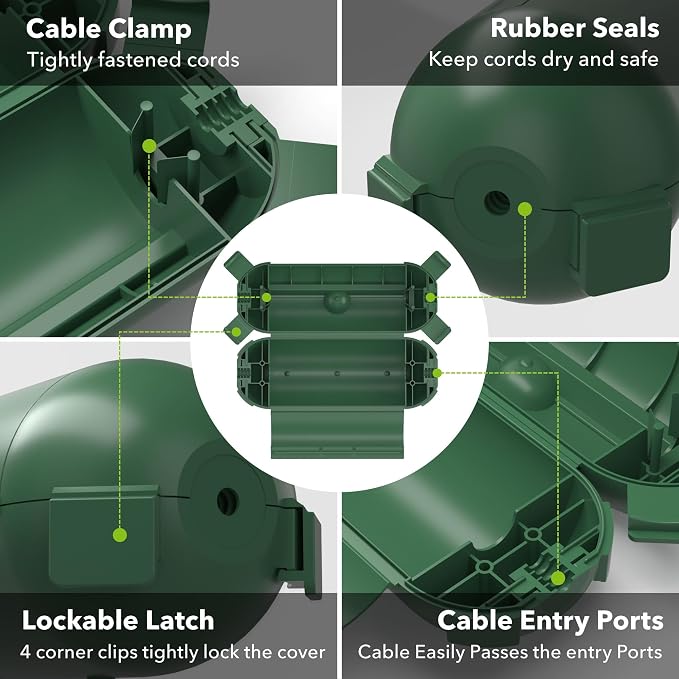 Outdoor Extension Cord Safety Cover, BN-LINK Outdoor Plug Protector Waterproof - Image 4