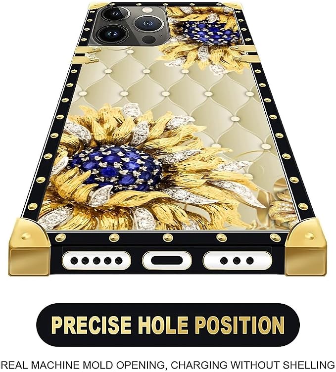 Compatible with iPhone 16 Pro Max Case, Sunflower Diamonds Leather Luxury - Image 5