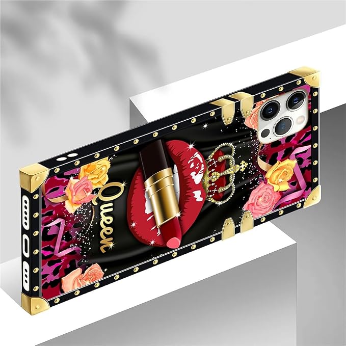 Compatible with iPhone 12 12 Pro Case, Queen Lip Crown Leopard Print Luxury - Image 4