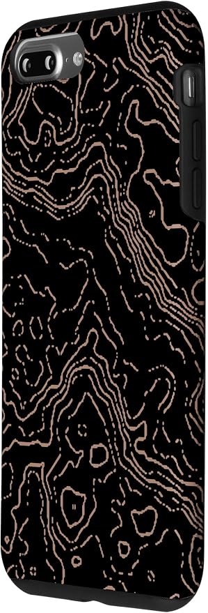 Topography Black & Brown Abstract Pattern Topographic Map Case - Image 2
