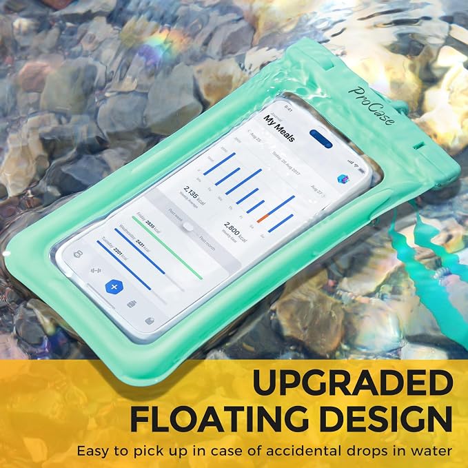 ProCase 2 Pack Floating Waterproof Phone Pouch IPX8, Universal Dry Bag Fits - Image 2